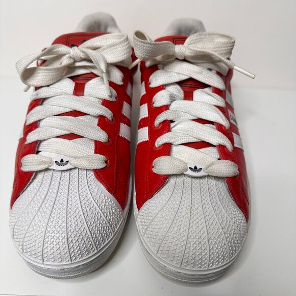 Adidas Mens Originals Shell Toe Red White Vintage 90s Y2K Sneakers Shoes Sz 11.5 - Picture 5 of 8